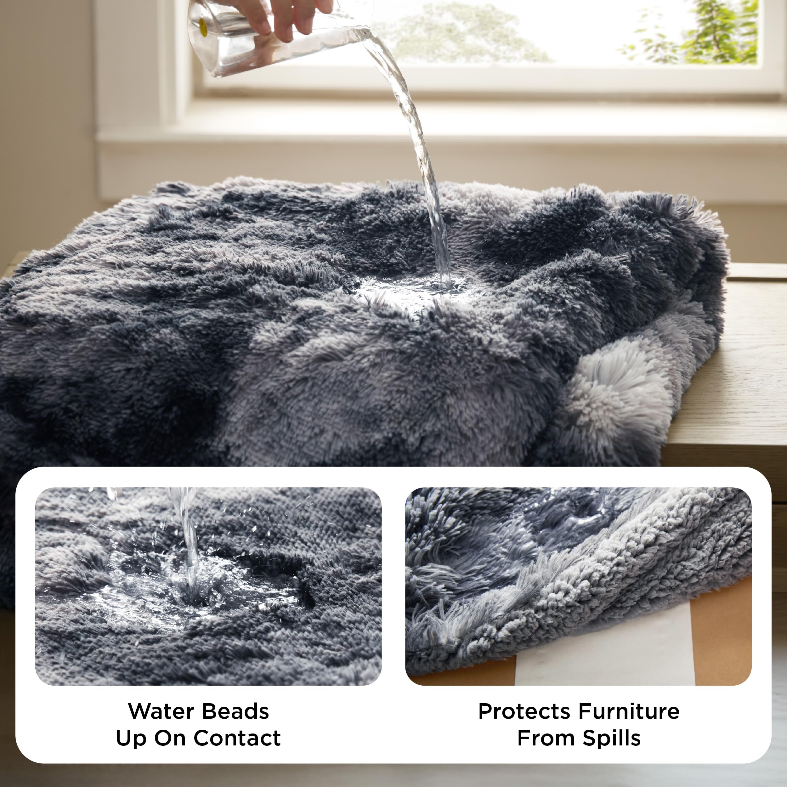 Bedsure manta calma con pelo sherpa azul marino, confort suave para tu mascota.