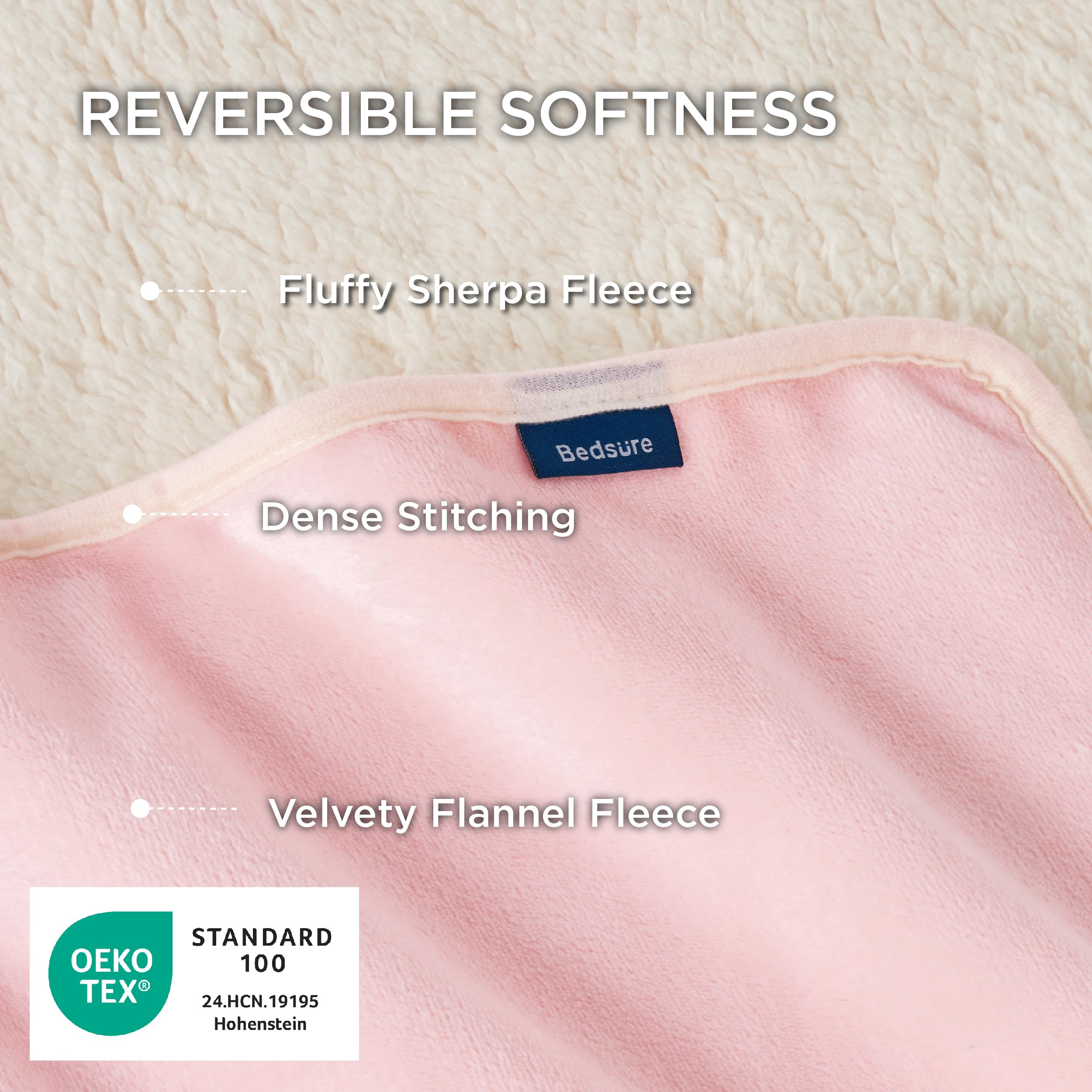 Bedsure manta con cara Sherpa suave para siestas junto al sofá