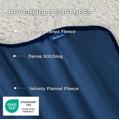Bedsure manta con membrana impermeable central, evita derrames sobre muebles y suelos.