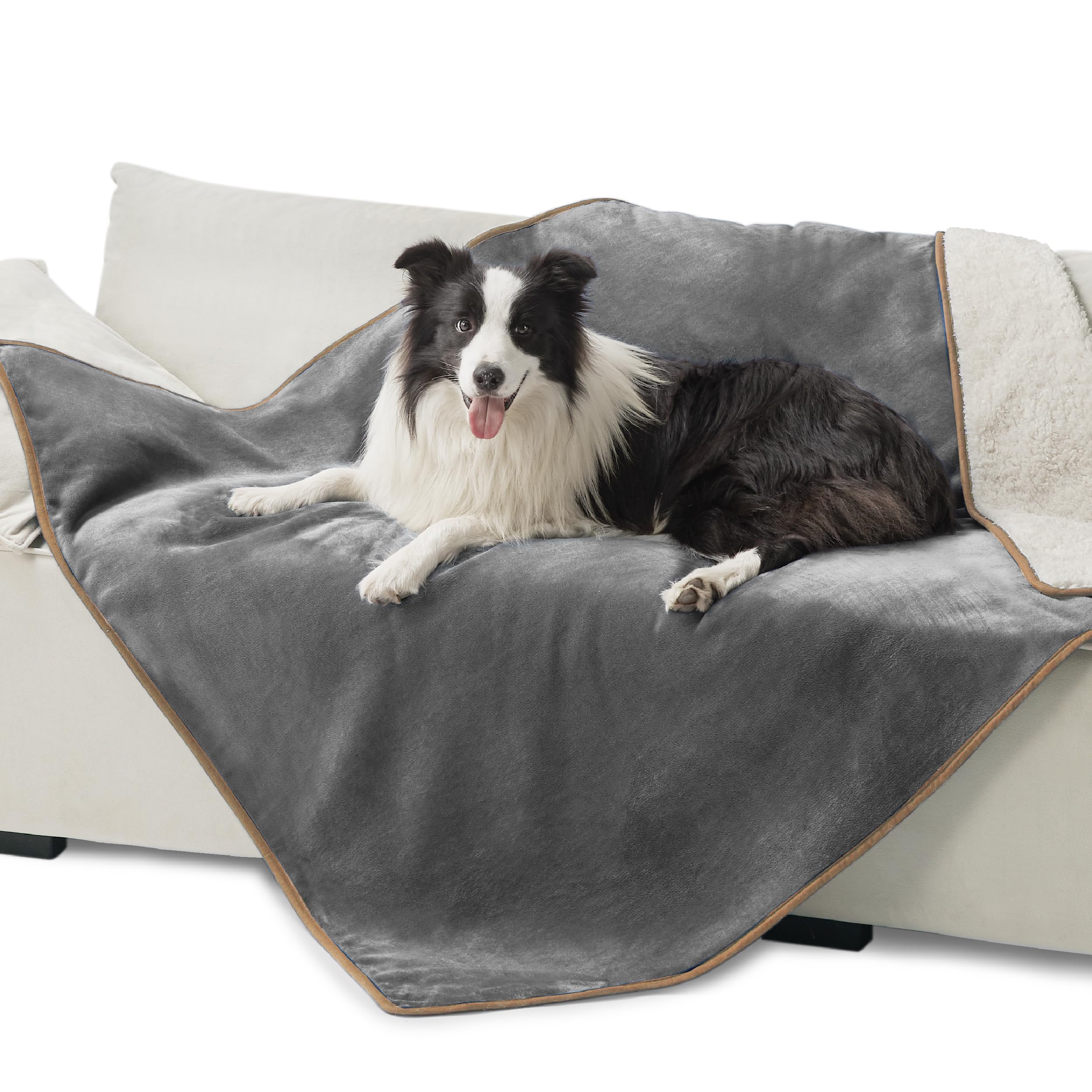 Bedsure manta impermeable para perro extragrande con sherpa suave, ideal para sofá