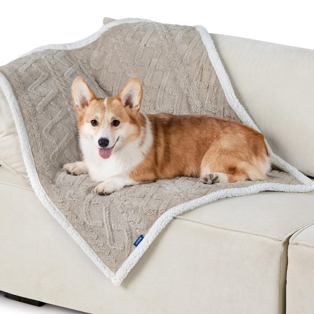 Bedsure manta impermeable para perro mediano, doble cara protege el sofá ante derrames.