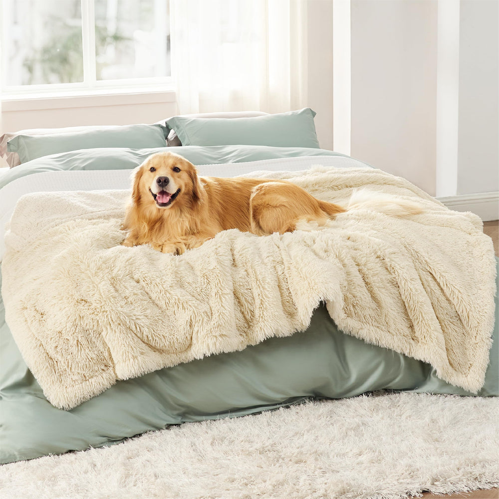 Bedsure manta-impermeable para perros grandes en crema protege muebles de derrames