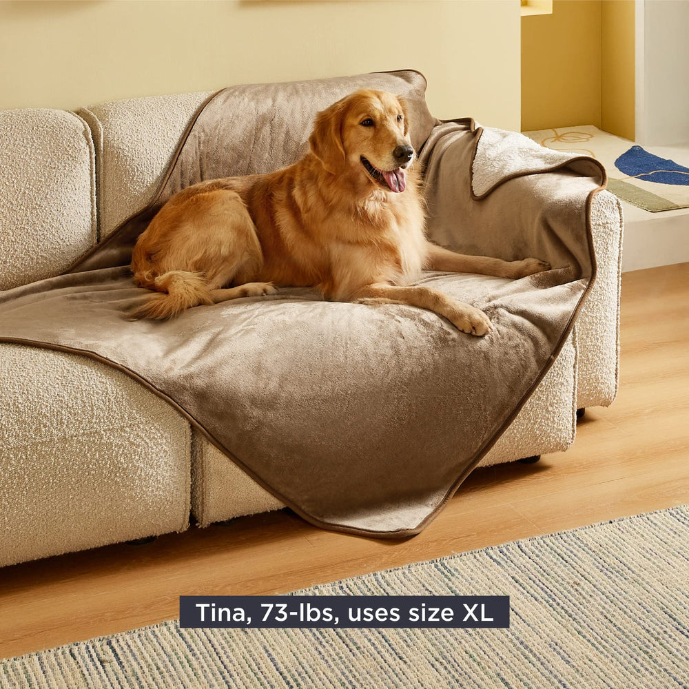 Bedsure manta perro camel, diseño elegante para la sala y el confort del hogar.