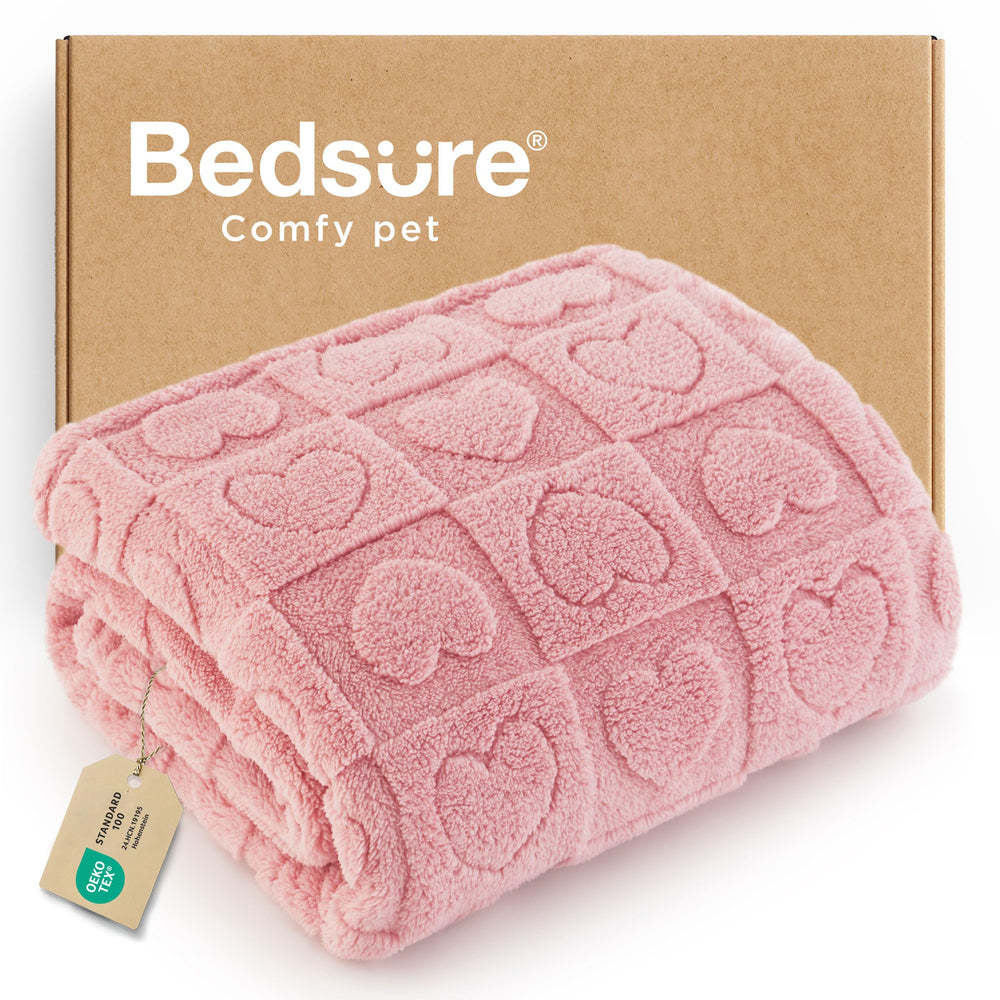 Bedsure manta para perro pequeño rosa 25x35, suave y cálida para acurrucarse.