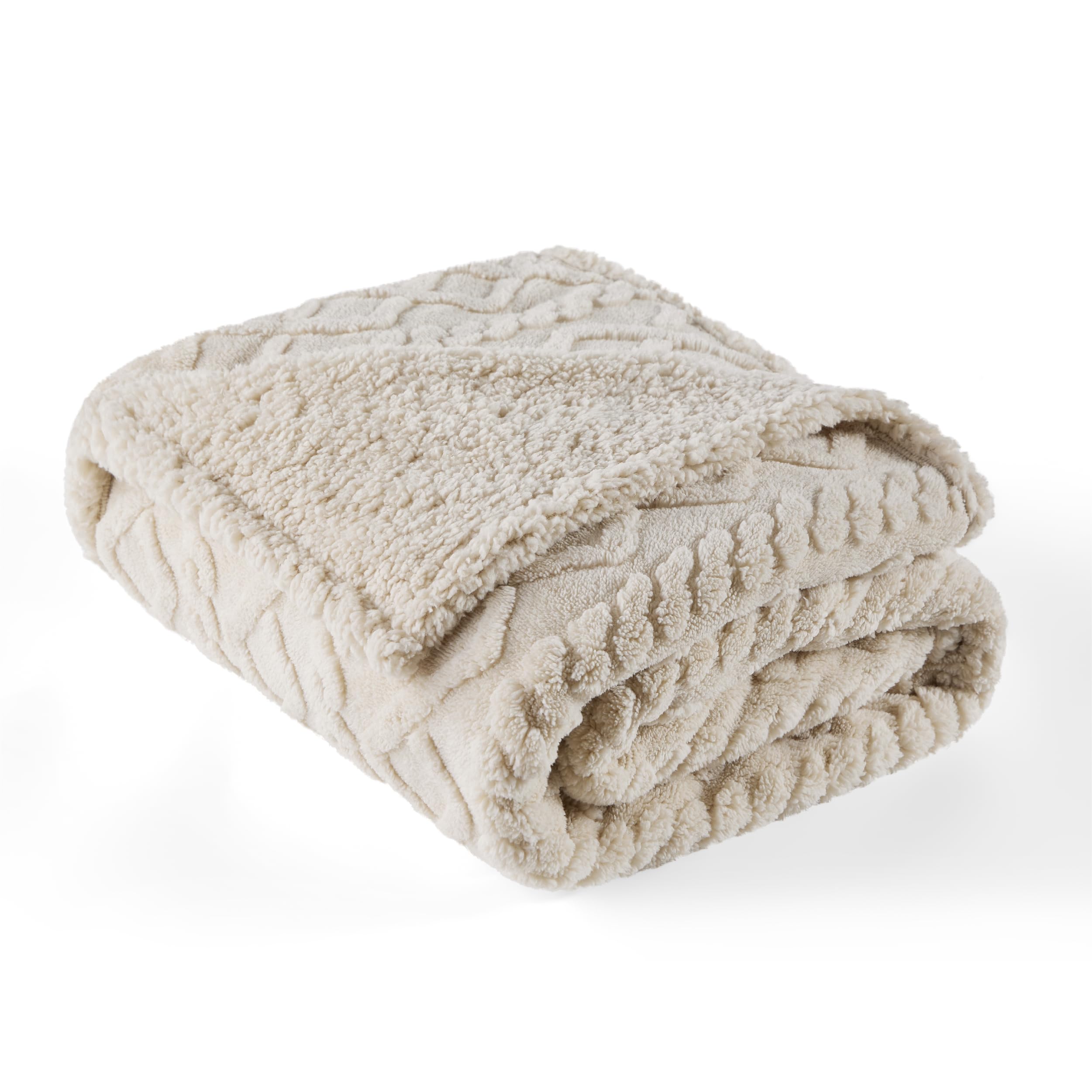 Bedsure manta tamaño 50x60 pulgadas crema para proteger el sofá.