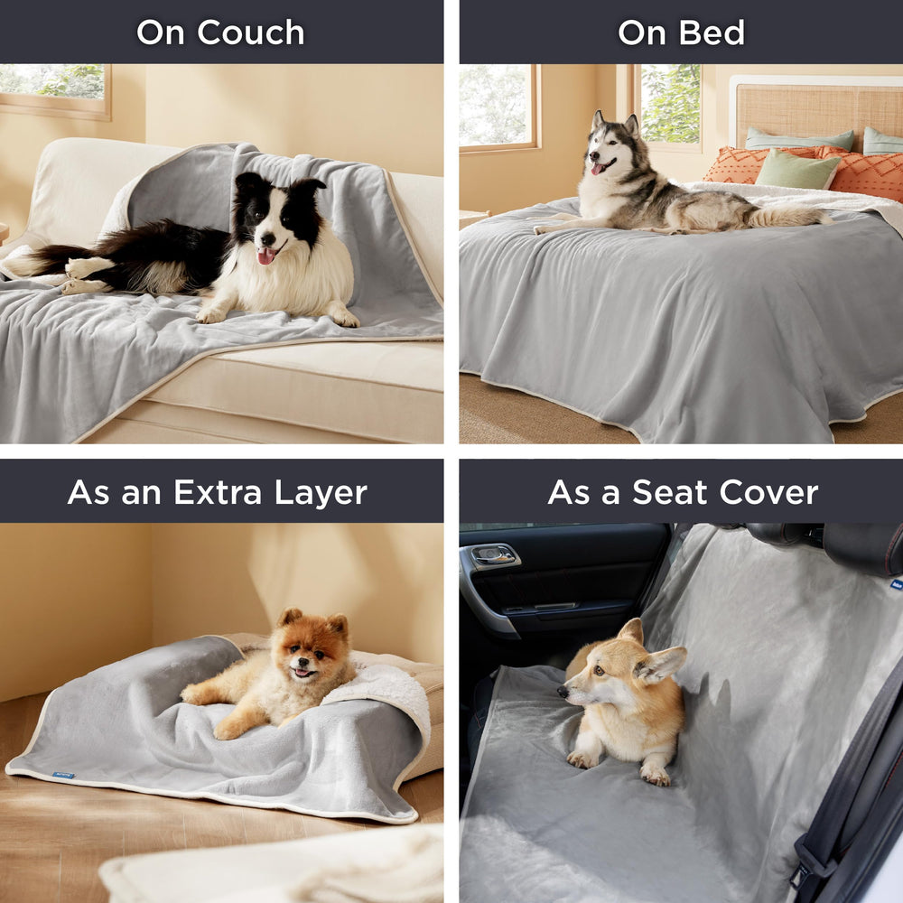 Bedsure manta protege muebles y suelo ante derrames y pelos de mascota.