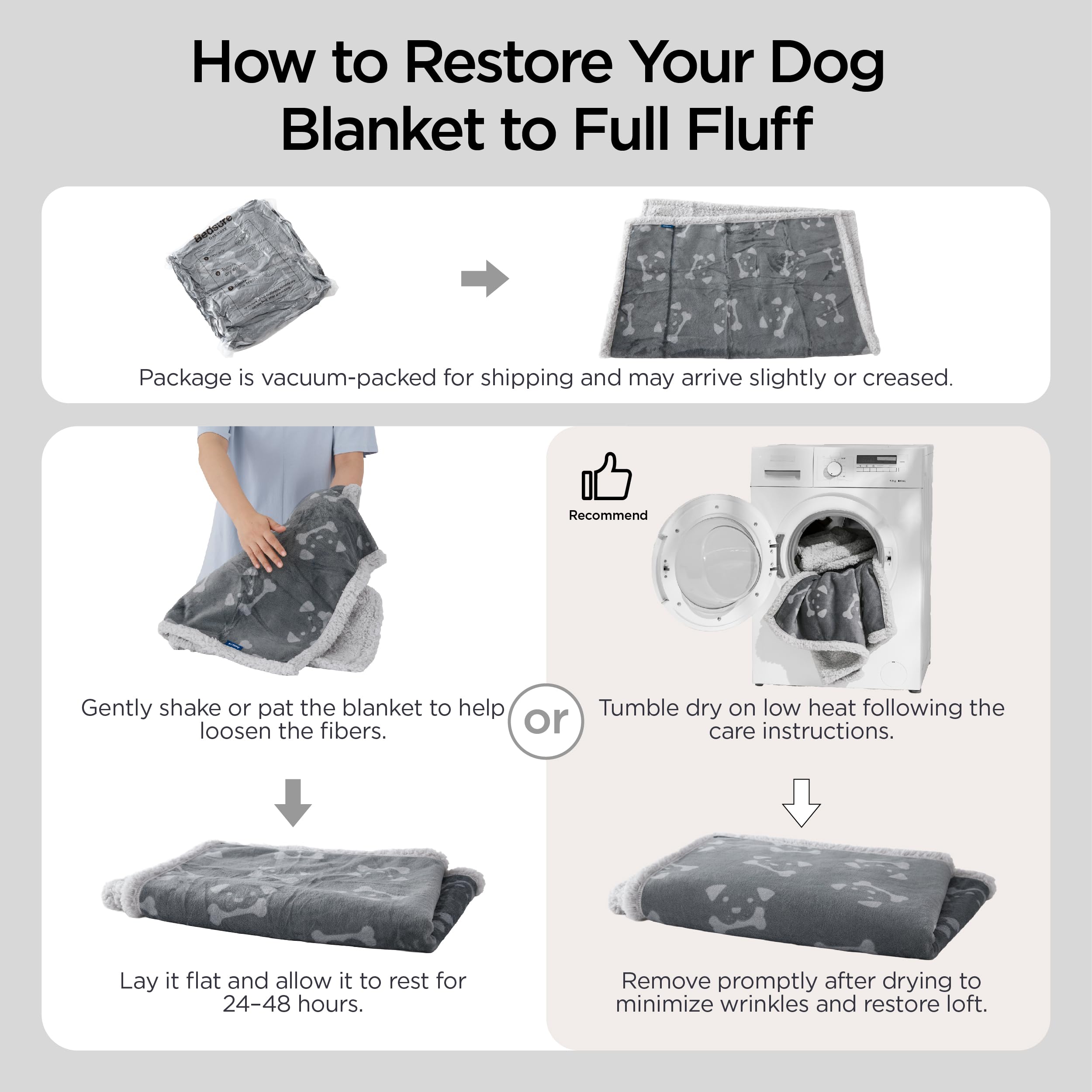 Bedsure manta multiuso protege muebles y mantiene a la mascota cómoda.