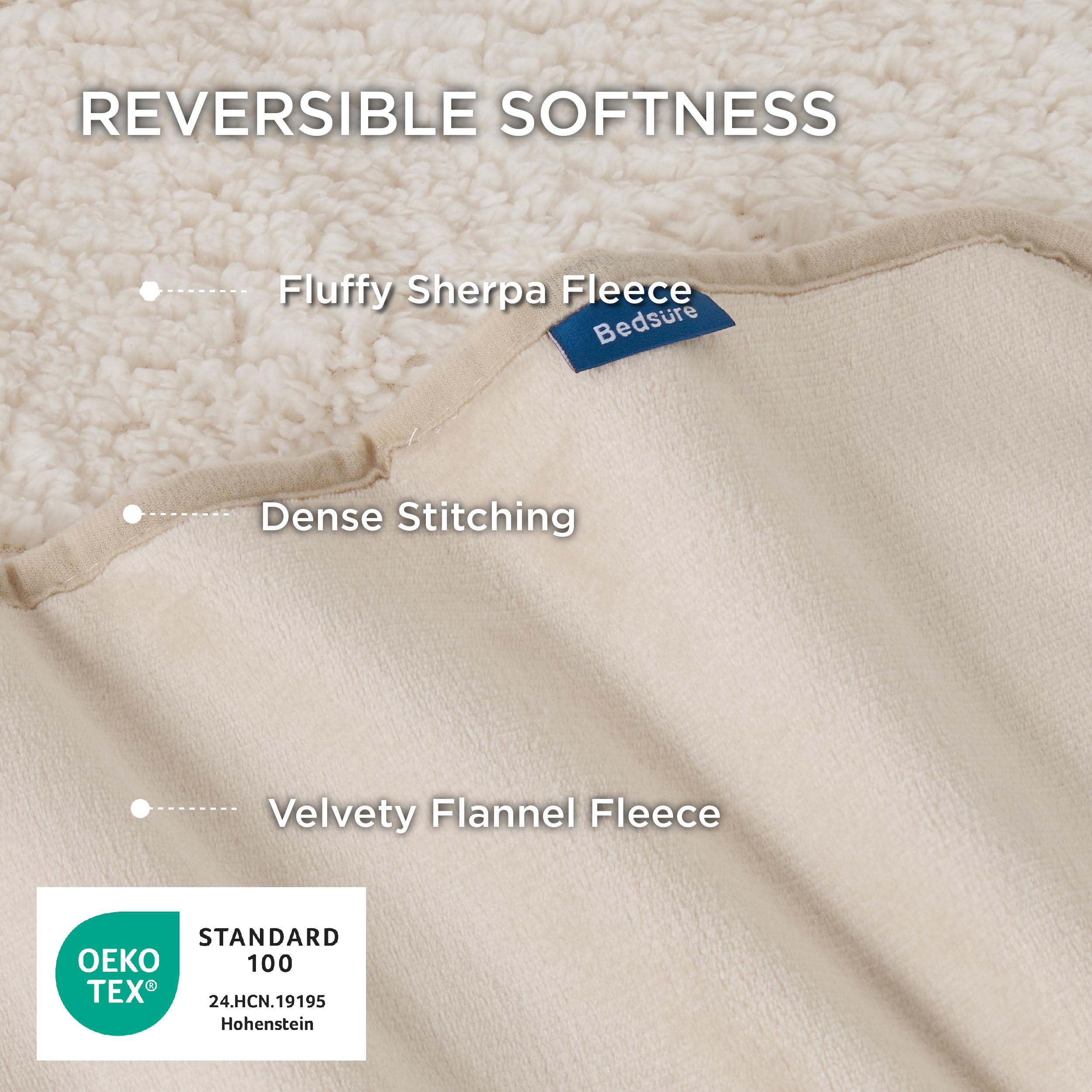 Bedsure sherpa crema, forro suave para descansar.