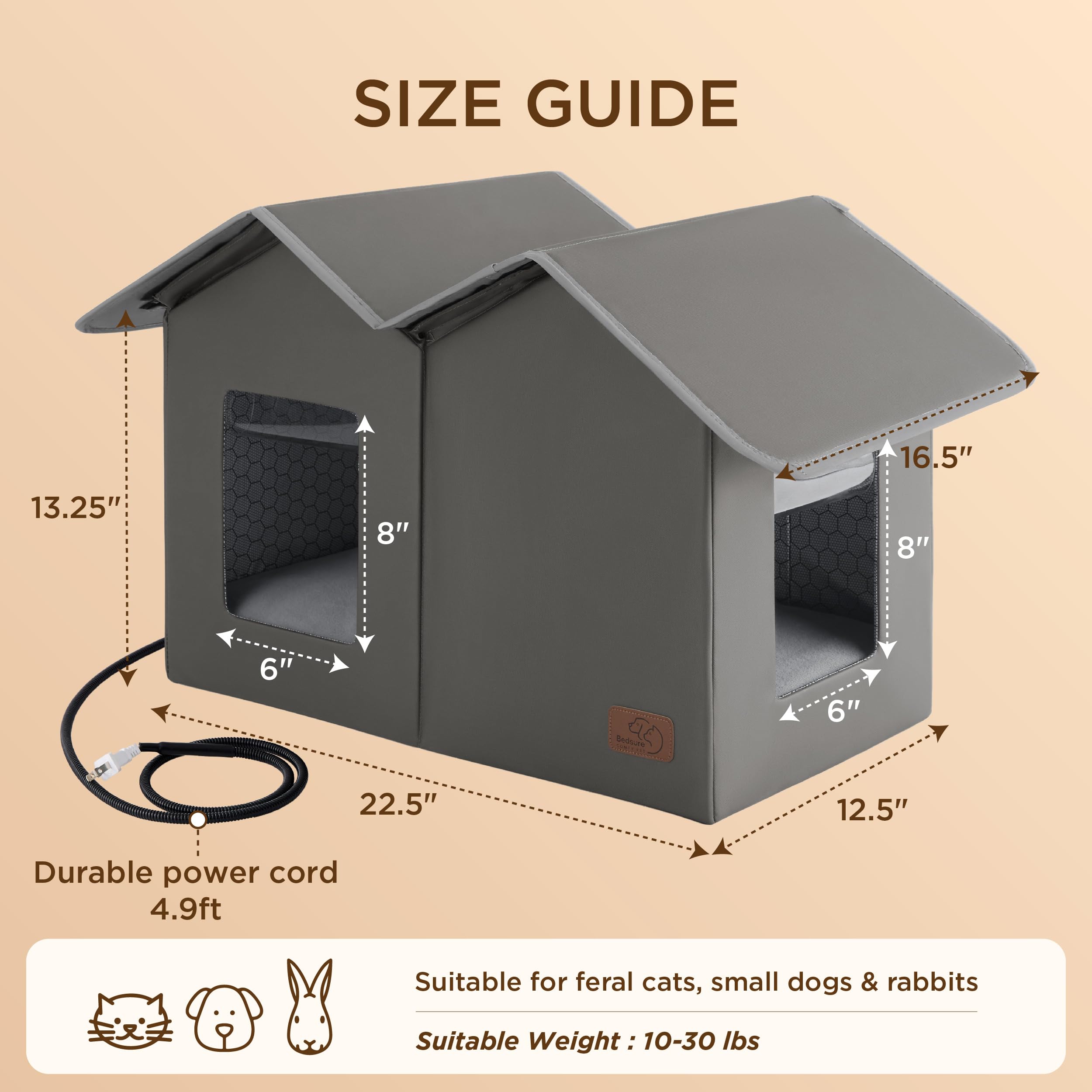 Bedsure materiales durables y fáciles de limpiar para uso exterior.