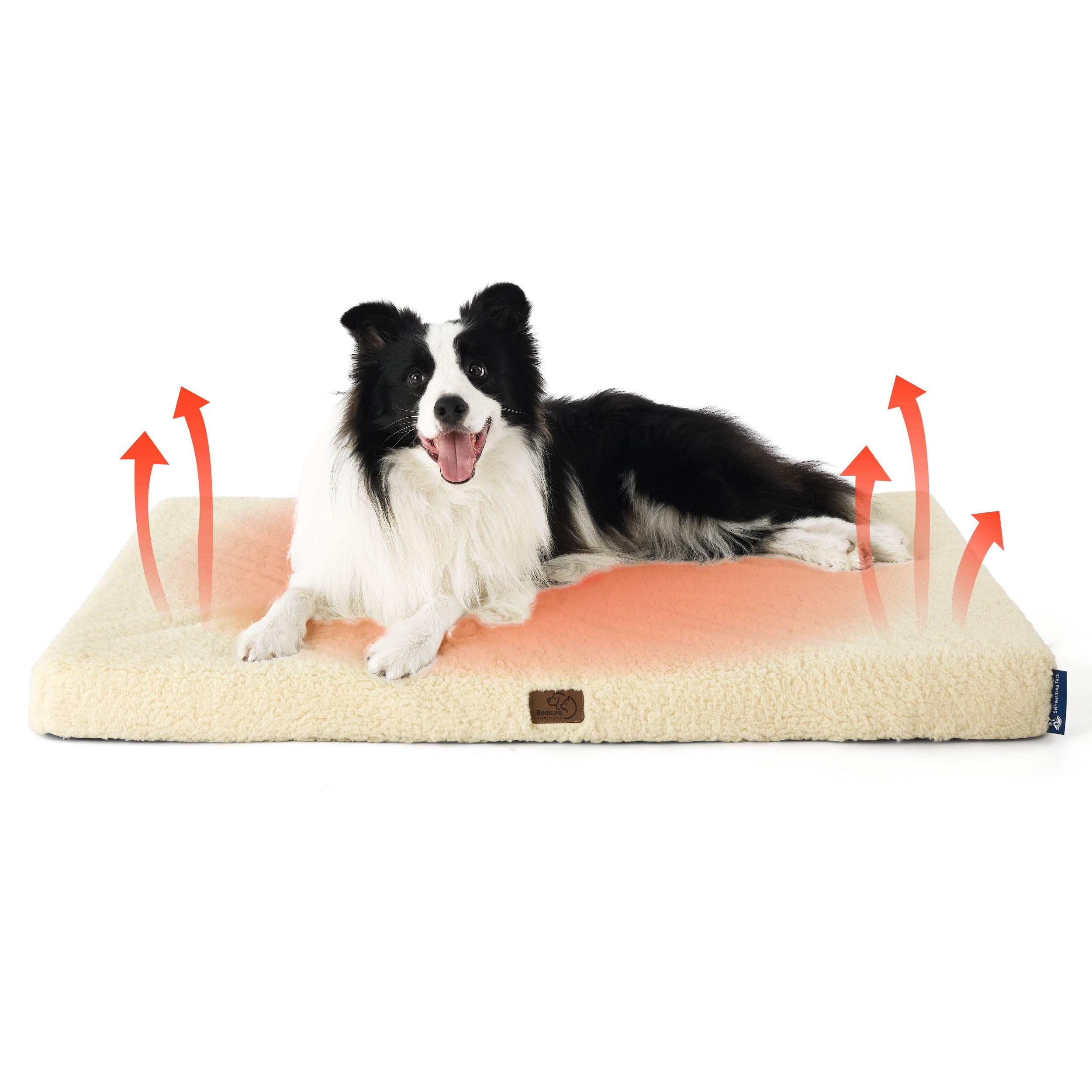 Bedsure: cama auto-calentante para perros grandes con funda lavable, ideal en invierno.