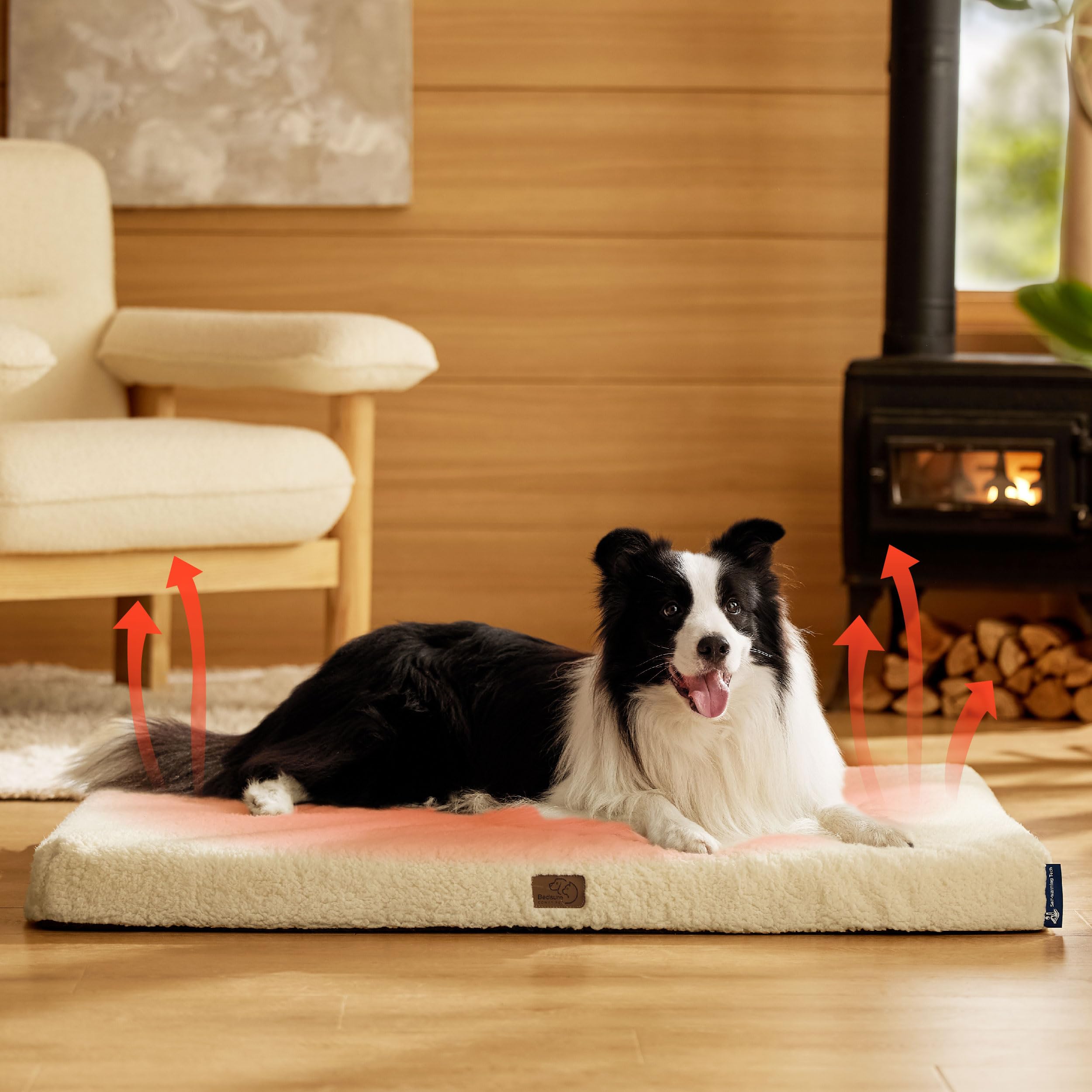 Bedsure: cama para perro en casa, suave y acogedora para descansar.