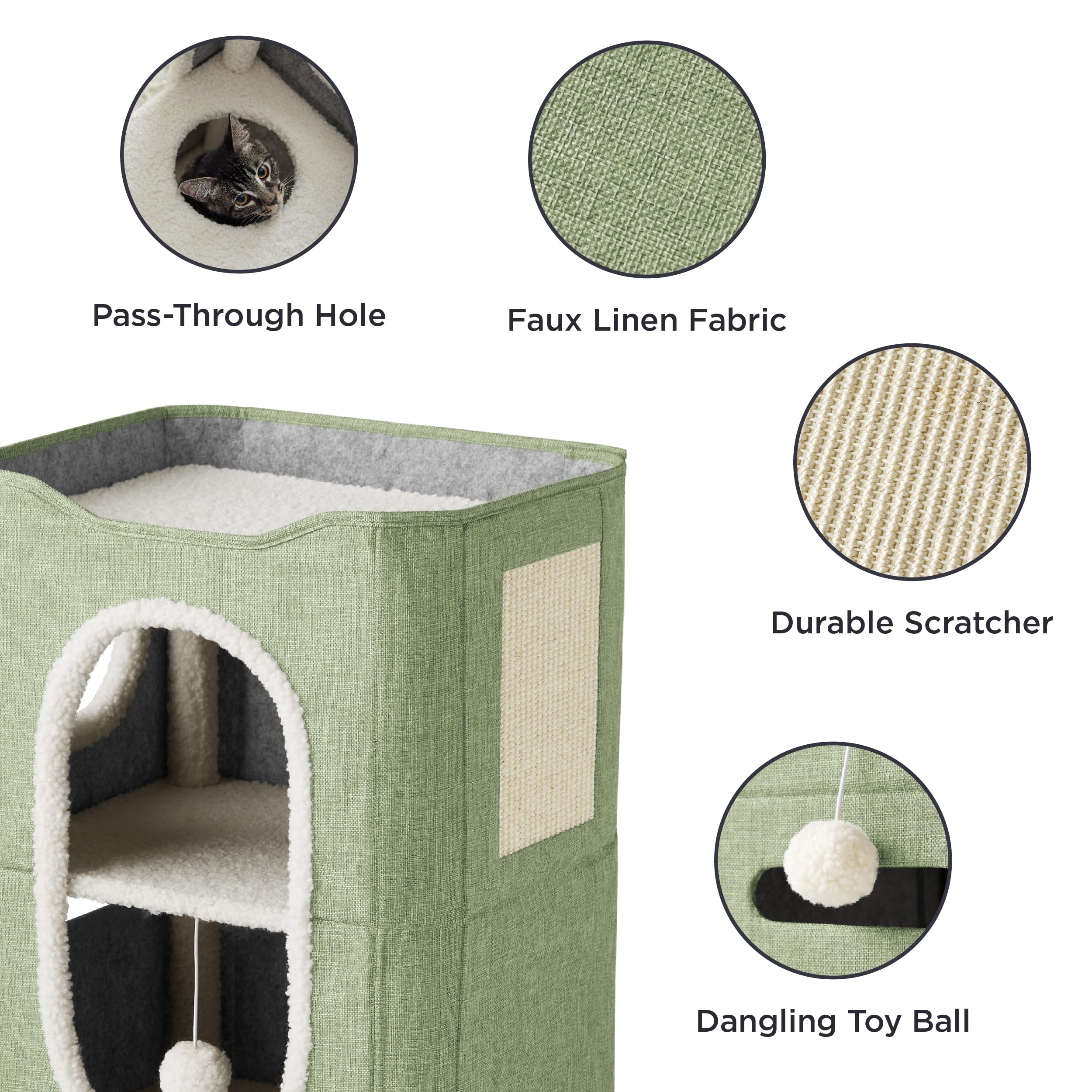 Bedsure rascador-sisal-gato-verde, entretenimiento duradero para uñas y juego.
