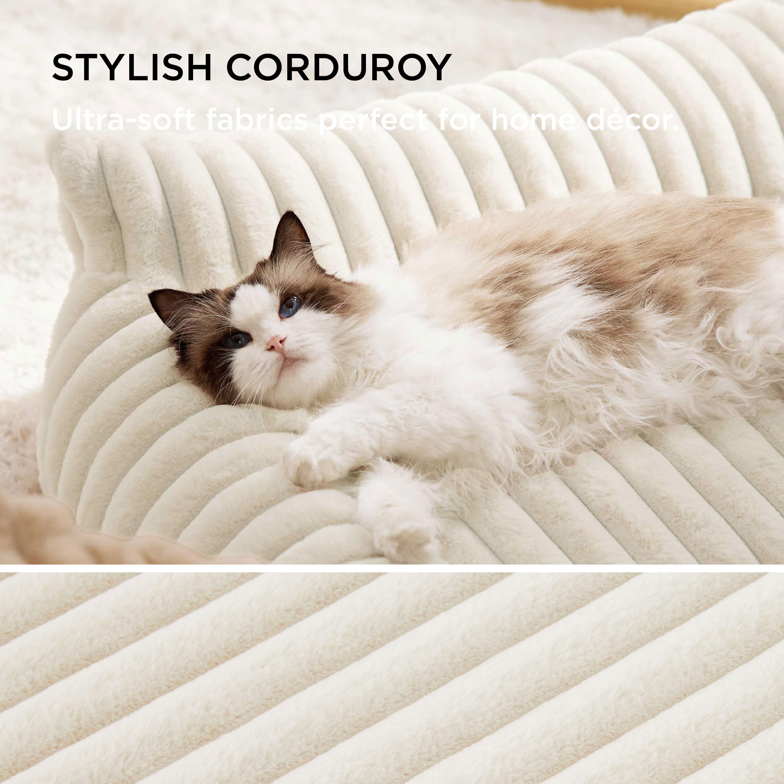 Bedsure relleno de espuma y fibra crema, soporte duradero para perros de tamaño medio.