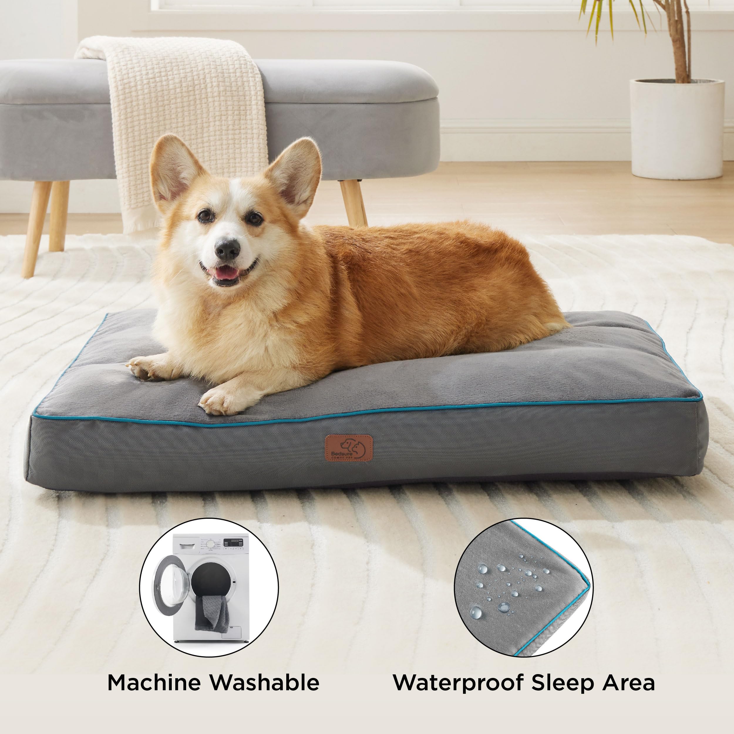 Bedsure relleno espuma plush, enfoque en el acolchado, apoyo suave para un descanso cómodo.