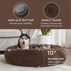 Relleno plush de Bedsure donut ofrece confort duradero para perros activos.