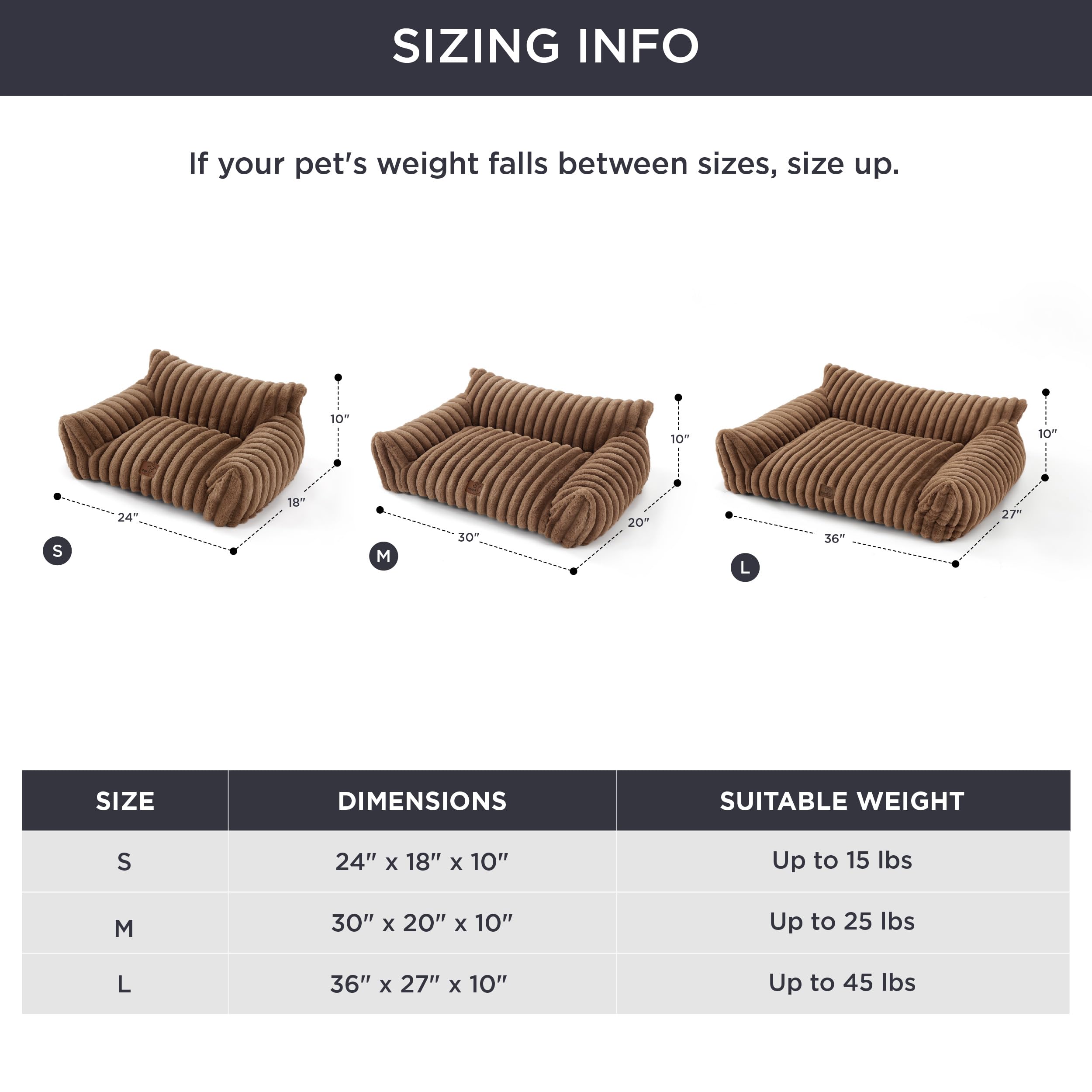 Bedsure diseño ergonómico para tamaños de mascotas pequeñas y medianas.