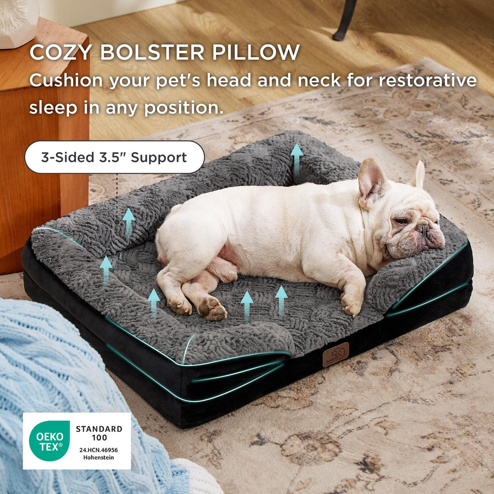 Bedsure tela de felpa suave ofrece confort nocturno para mascotas.