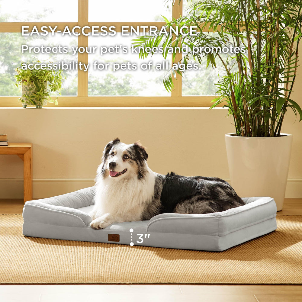 Bedsure base antideslizante visible, reduce deslizamientos y mantiene la cama en su lugar.