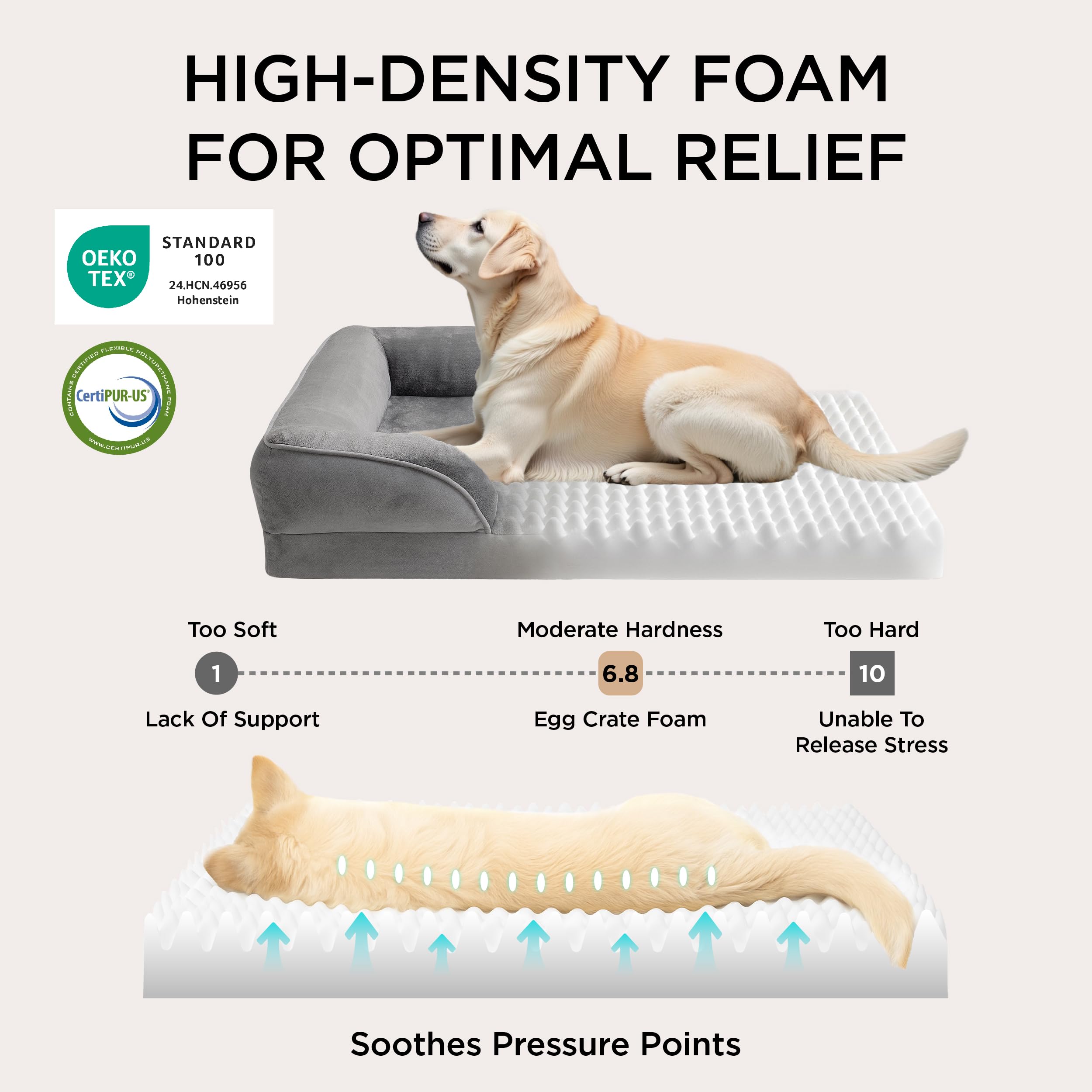 Bedsure XL Plus bolster cuatro lados, brinda soporte y refugio cómodo.