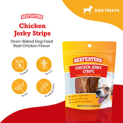 Beefeaters: tiras de pollo deshidratadas, textura natural para morder