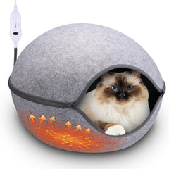 Beeveer cama caliente para gatos: cueva interior que ofrece calor y privacidad.