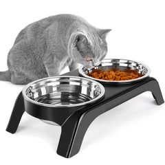 Befoco tazones para gatos altos con acero inoxidable, aliviando la tensión del cuello.