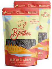 Beg & Barker jerky de higado de res en tiras, empaque doble para perros activos