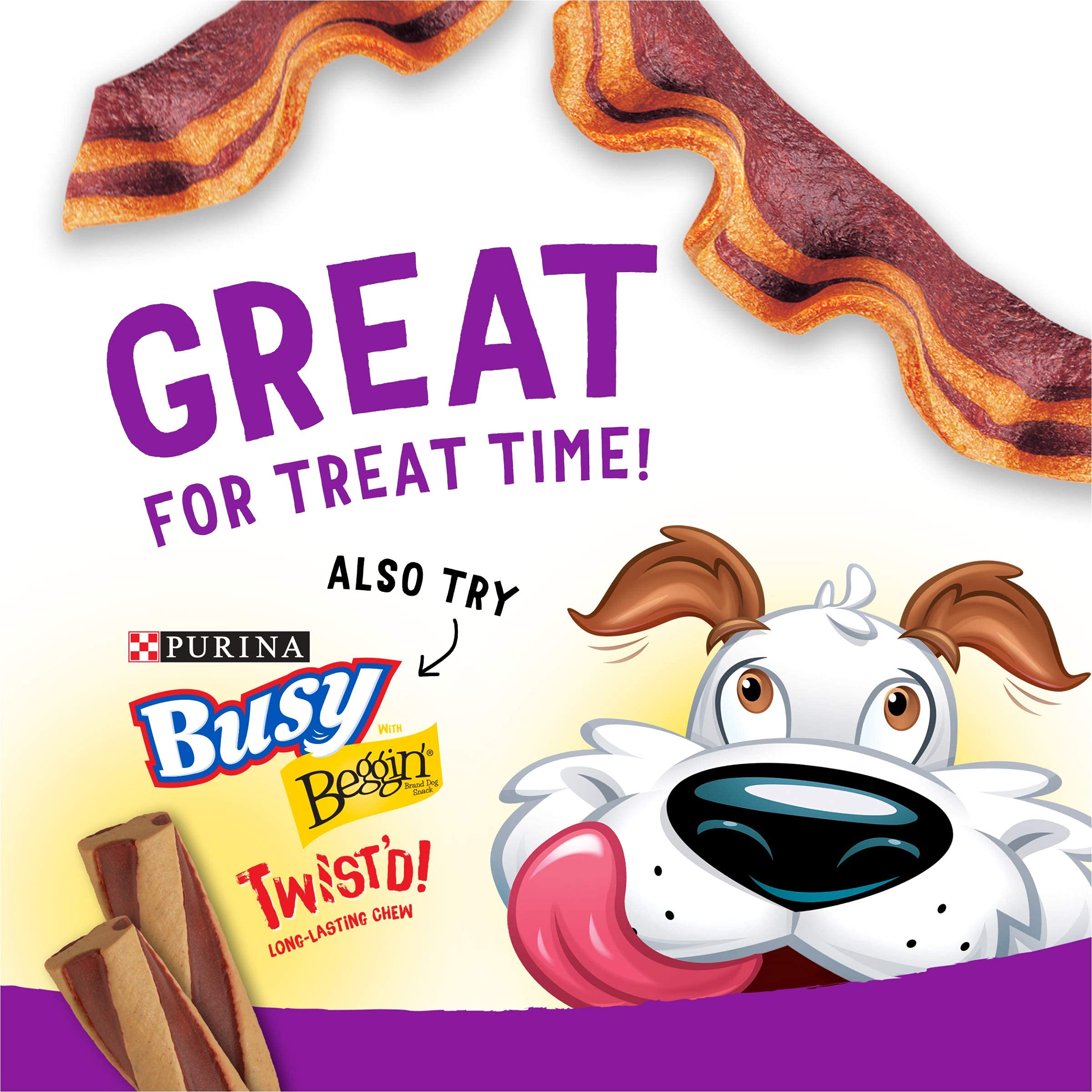 Beggin' Strips aroma a tocino en la imagen de sabor