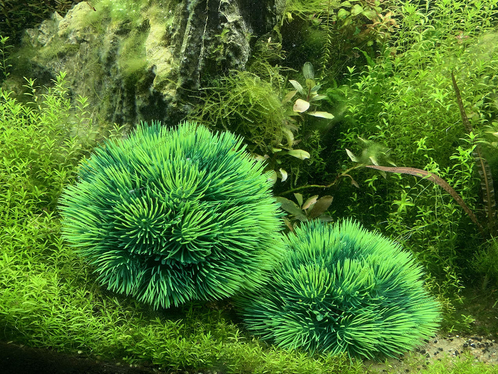 BEGONDIS planta sintética para acuario verde, tamaño compacto ideal para tanques pequeños.