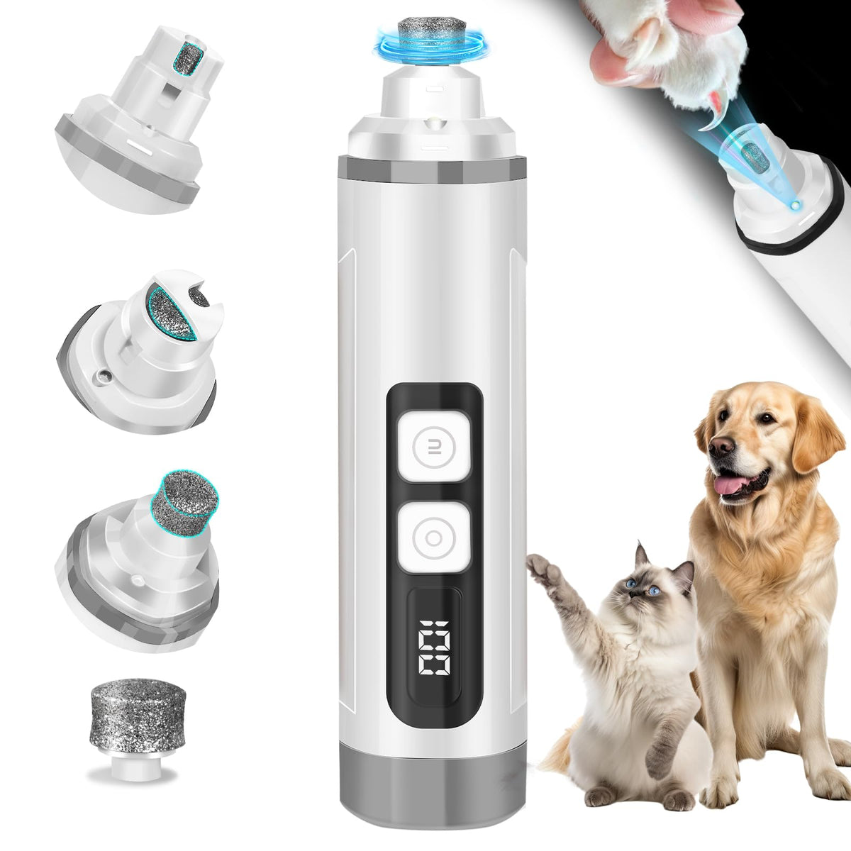 BEIDUONA lima uñas mascotas con iluminación para un limado preciso en casa
