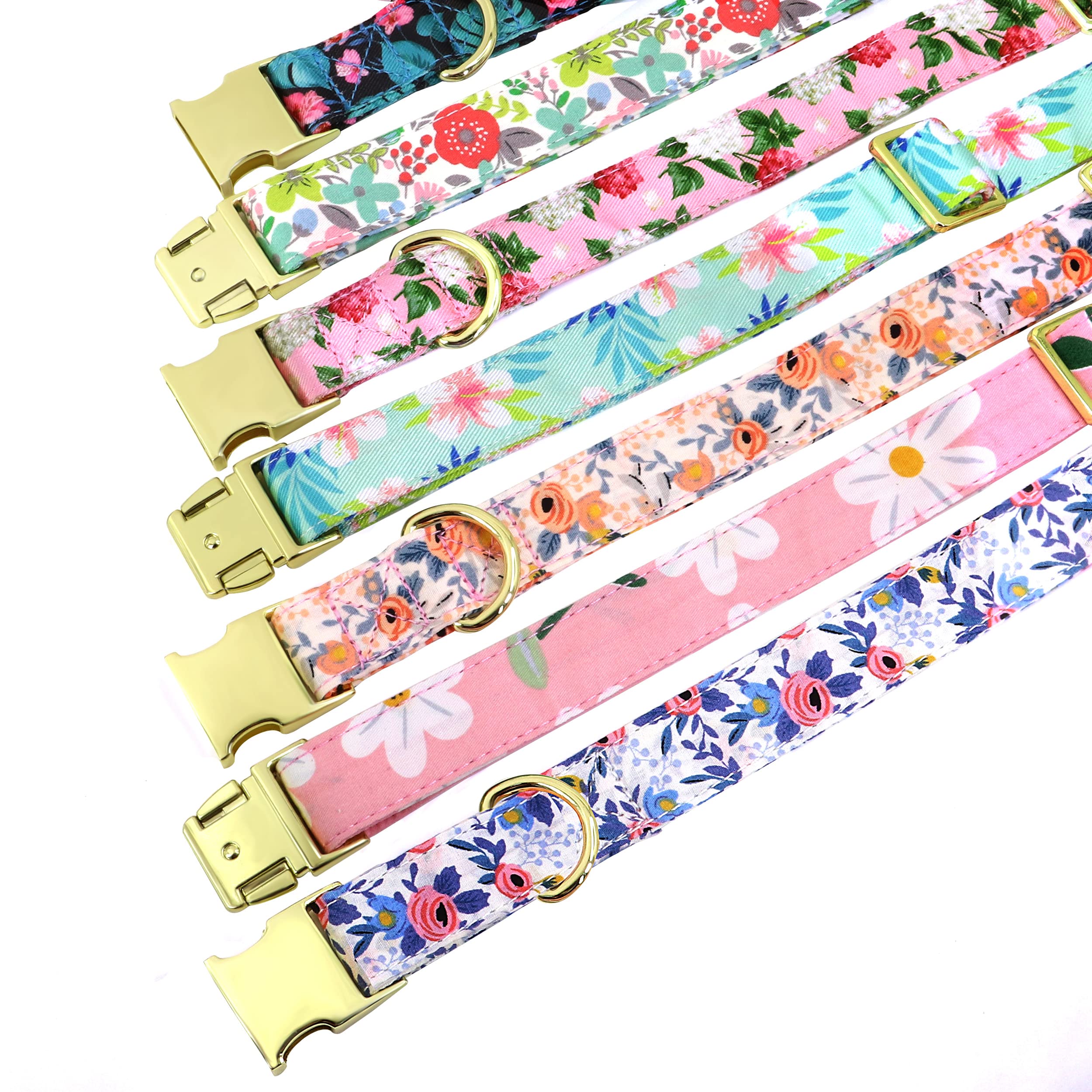 Beirui collar perro ajuste M con flor rosa cómodo para perros medianos.