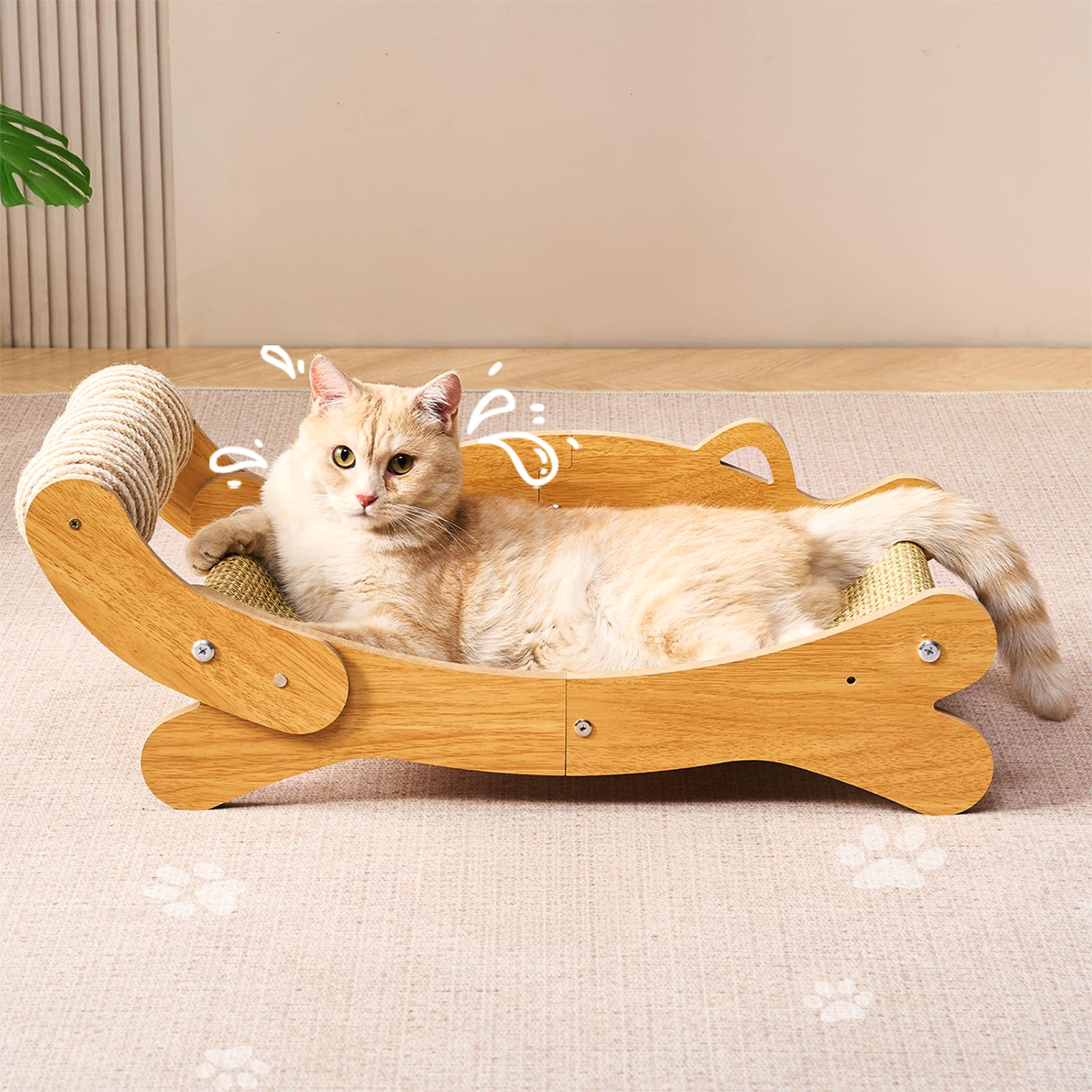 beitophome rascador gato 2 en 1 con hamaca para descanso y juego