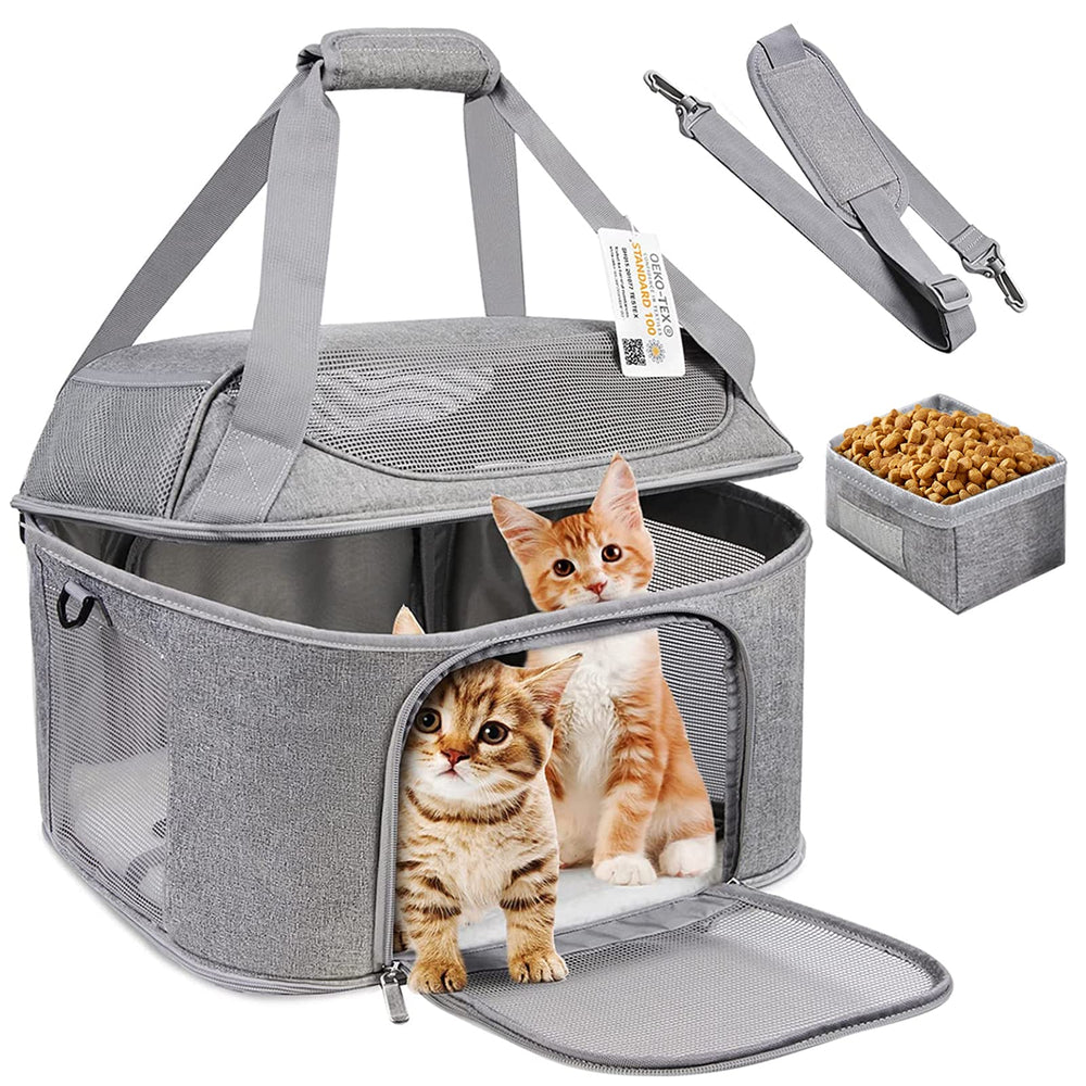 Bejibear transportín para gatos: espacio para dos felinos y comodidad