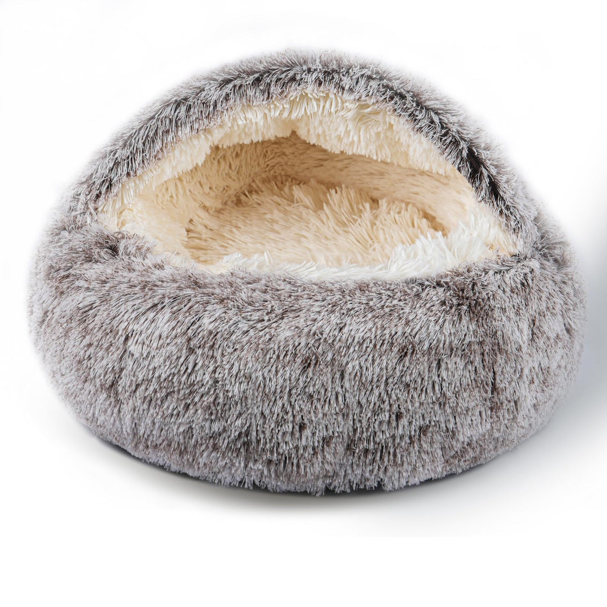 Cama BELEEWILWON para gato, cueva en forma de concha con soporte de cabeza.