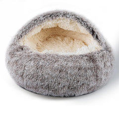 Cama BELEEWILWON para gato, cueva en forma de concha con soporte de cabeza.