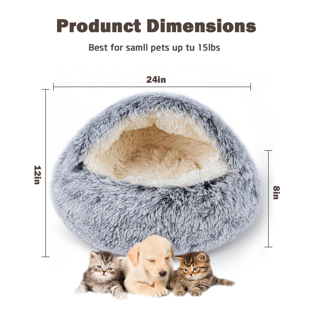 BELEEWILWON cama gato tejido peluche suave: sensación reconfortante para siesta tranquila.