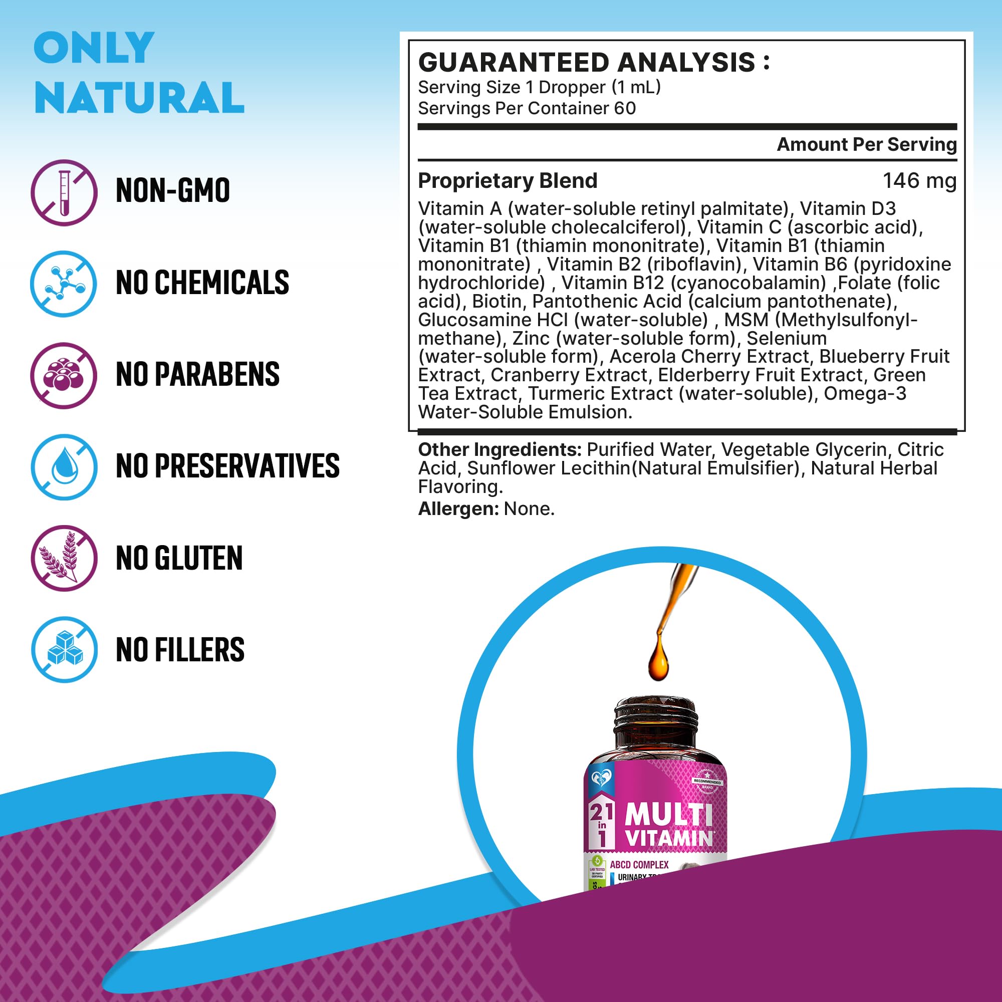 Beloved Pets multivitamínico líquido, hecho en USA, opción natural y de calidad