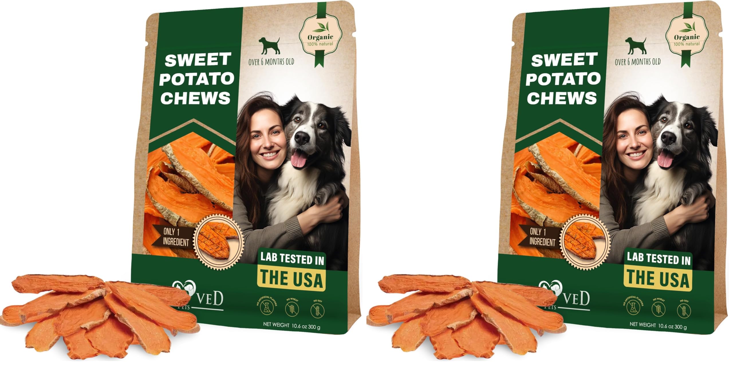 Beloved Pets patata dulce 11 oz, merienda natural apta para entrenamiento.