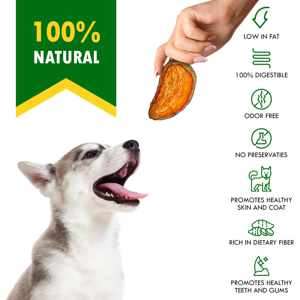 Beloved Pets patata dulce, sin granos, merienda digestible para perros sensibles.