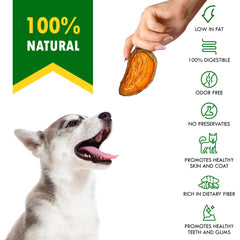 Beloved Pets patata dulce, sin granos, merienda digestible para perros sensibles.