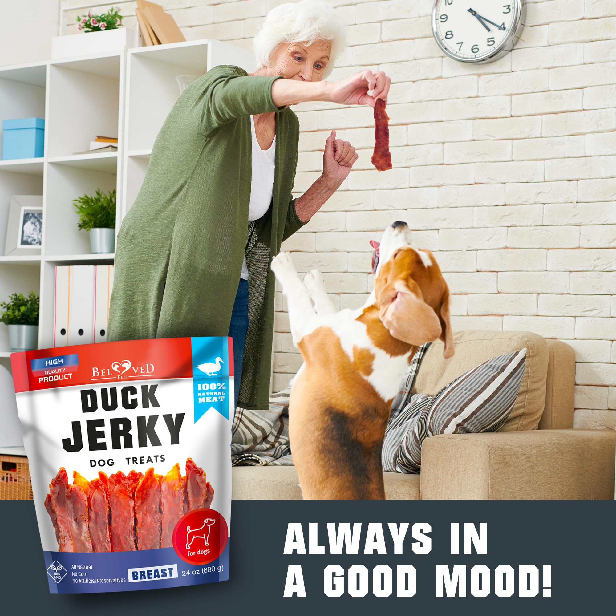 Beloved Pets tiras de pato para higiene oral y juego saludable