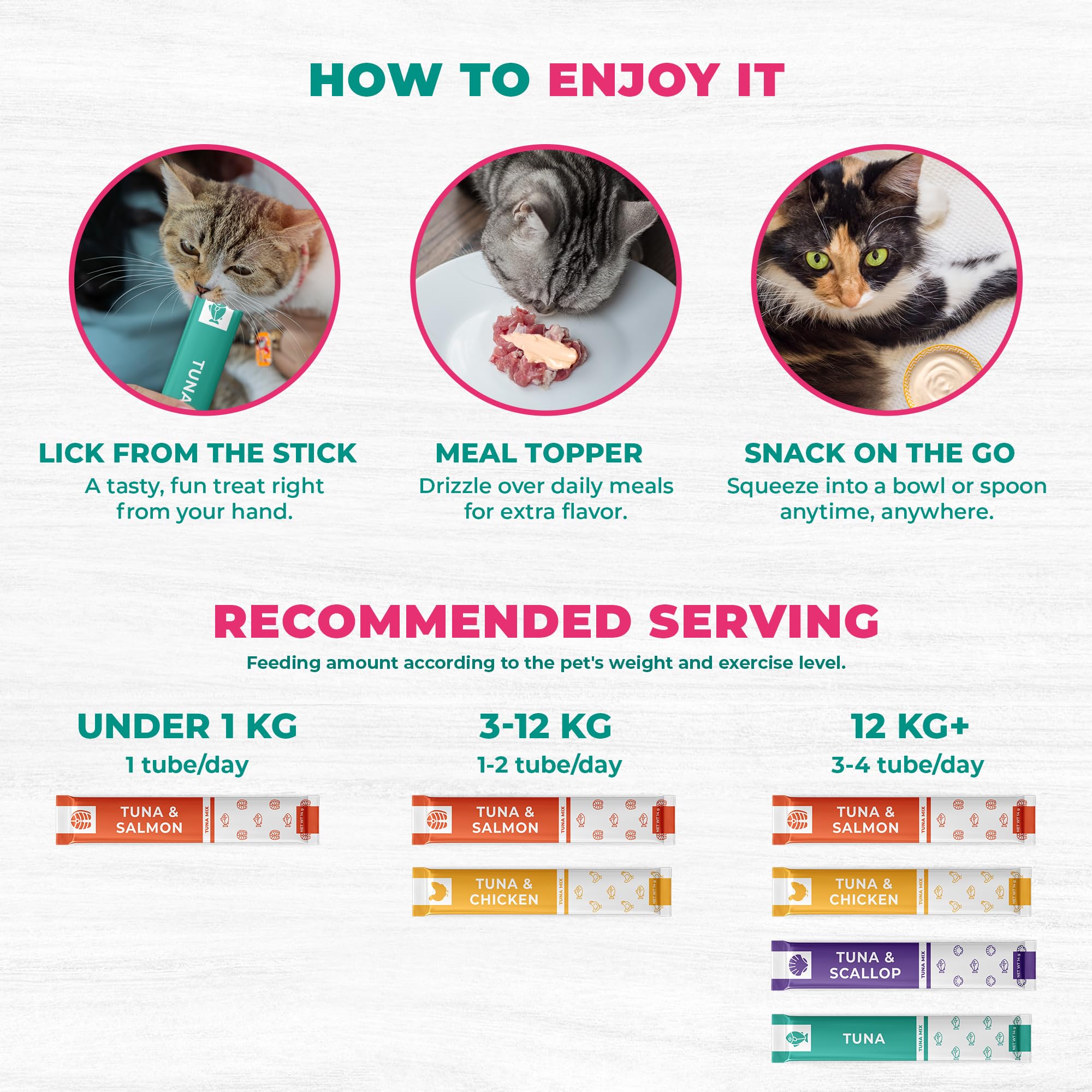Beloved Pets tubos cremosos con textura tipo yogur para gatos.