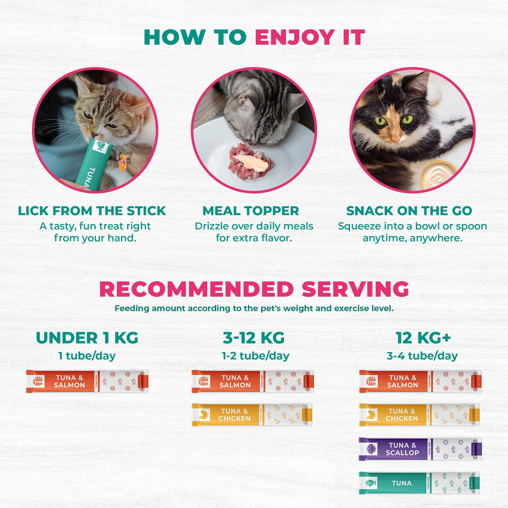 Beloved Pets tubos cremosos con textura tipo yogur para gatos.