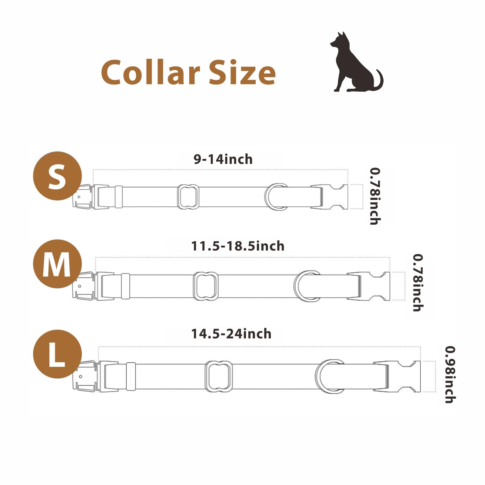 Ben & Fellows uso diario collar silicona para perros, resistente al agua y fácil de limpiar