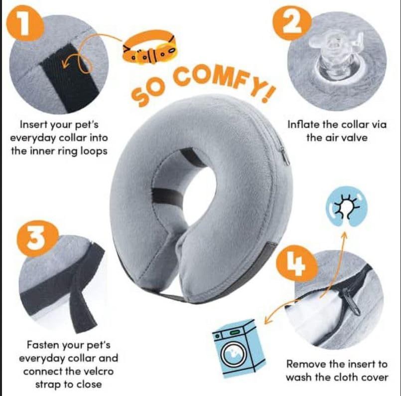BENCMATE collar inflable con cremallera, fácil de lavar