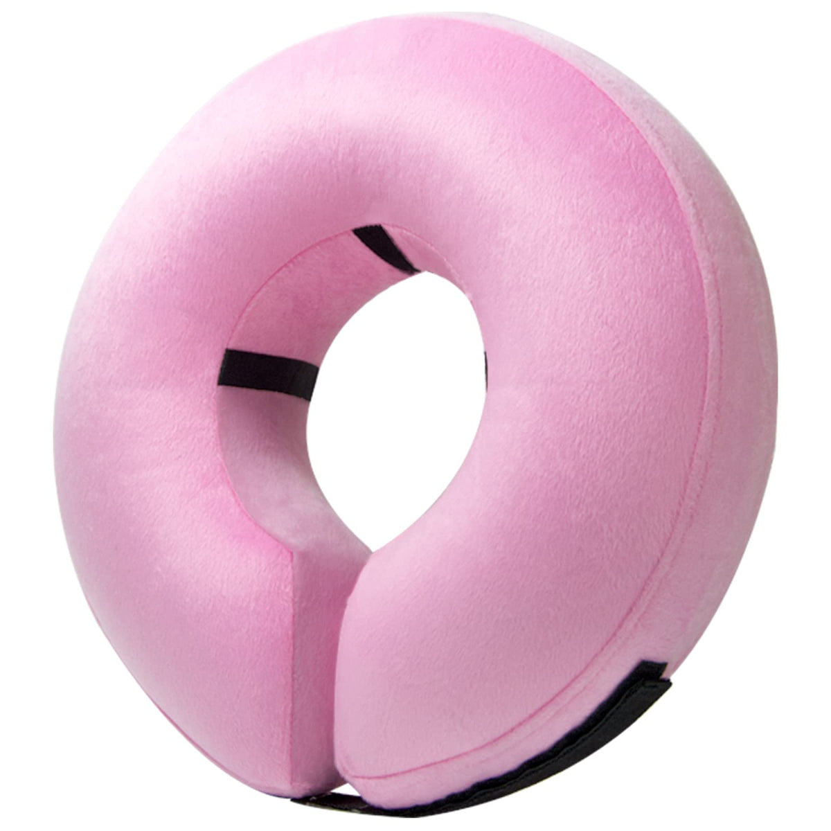 BENCMATE collar inflable en forma de dona rosa, frontal y cómodo para comer y beber