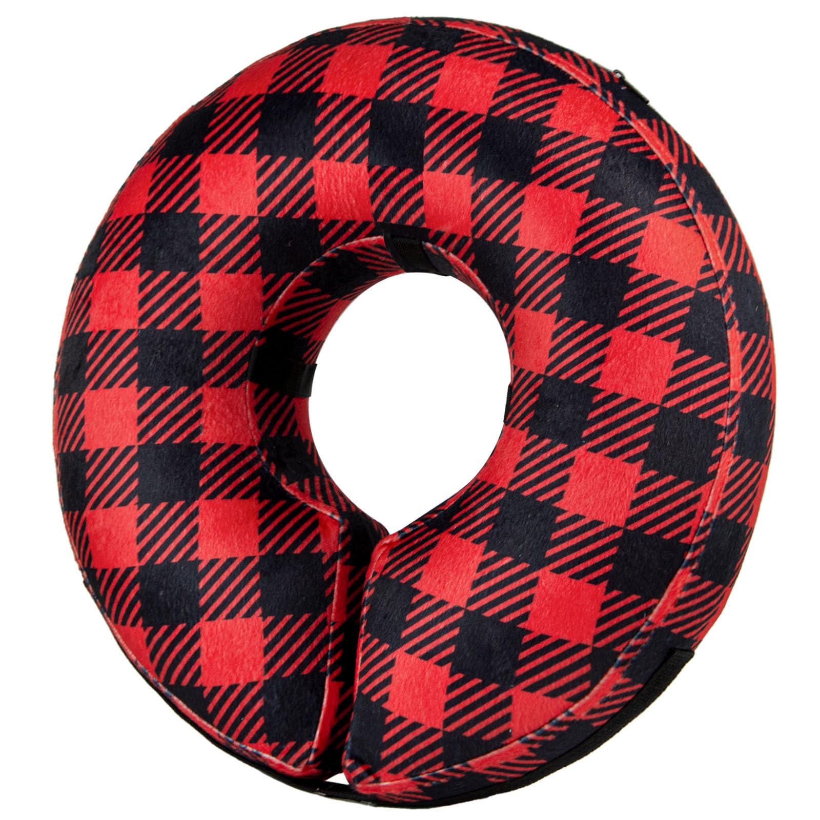 BENCMATE collar inflable tipo donut con cuadros, cómodo para comer y moverse