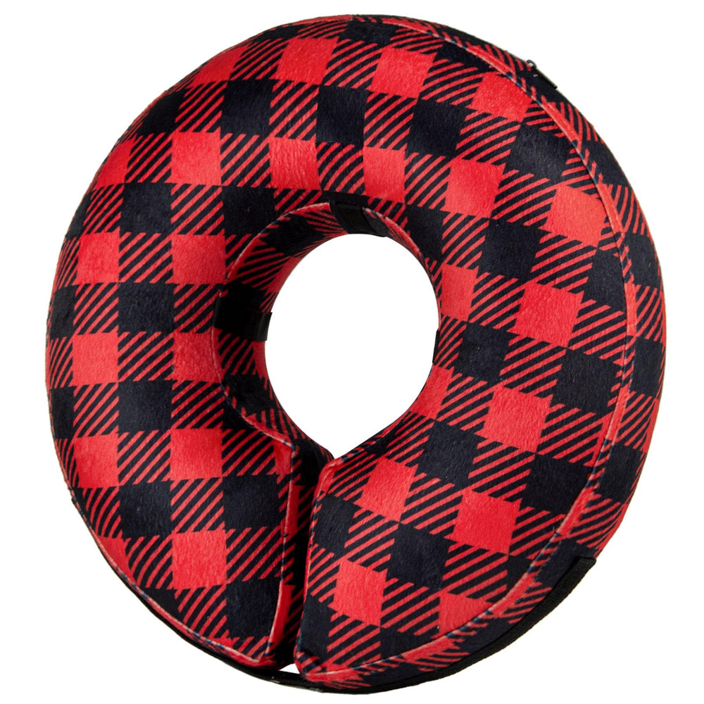 BENCMATE collar inflable tipo donut con cuadros, cómodo para comer y moverse