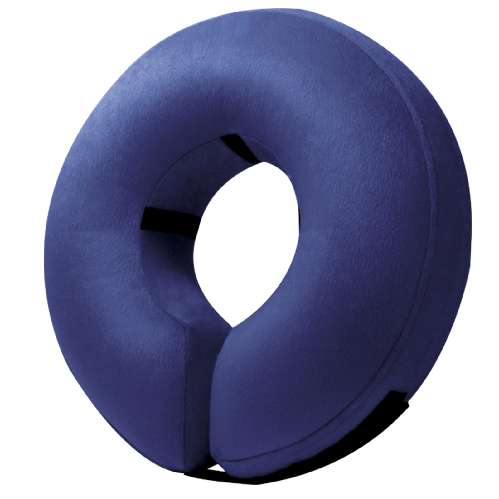 BENCMATE collar inflable para perros, vista frontal, cómodo y permite comer y beber sin restricciones.