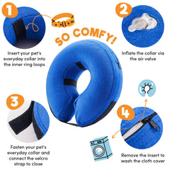 Cono de recuperación en forma de rosquilla para perros, protege zonas sensibles.